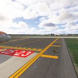 Das Bild aus dem Flugsimulator zeigt einen Rollhalt