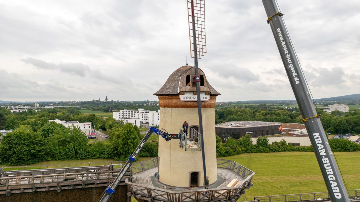 Einst wurde mit der Windmühle Sole gepumpt. Foto: Christian Lademann/dpa