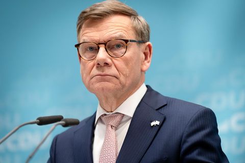 Johann Wadephul bei der Pressekonferenz nach der Bundesvorstandssitzung der CDU im Konrad-Adenauer-Haus