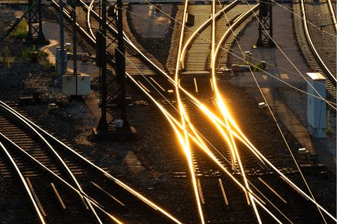 Ein Eisenbahnschienen Netz