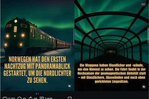 Polarlicht Zug Norwegen Fake