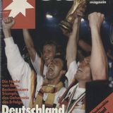 „Die Nacht von Rom“, 8. Juli 1990: Im Jahr der Wiedervereinigung erlebt die Bundesrepublik einen kollektiven Freudentaumel. Durch einen umstrittenen Foulelfmeter schließt Andreas Brehme kurz vor Ende der Spielzeit die DFB-Elf gegen Argentinien zum WM-Pokal. „Deutschland im Glück“, titelt der stern.