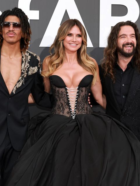 Heidi Klum mit Mann Tom und Sohn Henry.