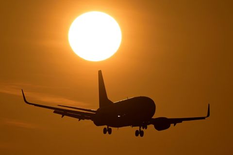 Flugzeug vor der Landung