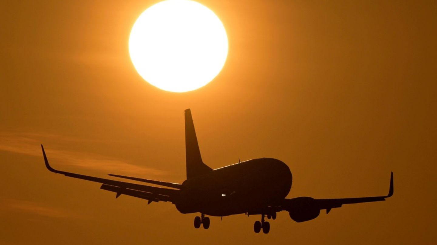 Flugzeug vor der Landung