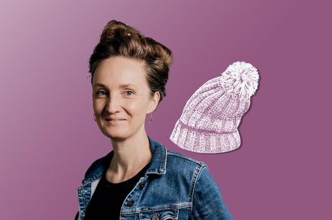 Vorfreude auf Sommer: Helen Bömelburg mit einer weißen Strickmütze