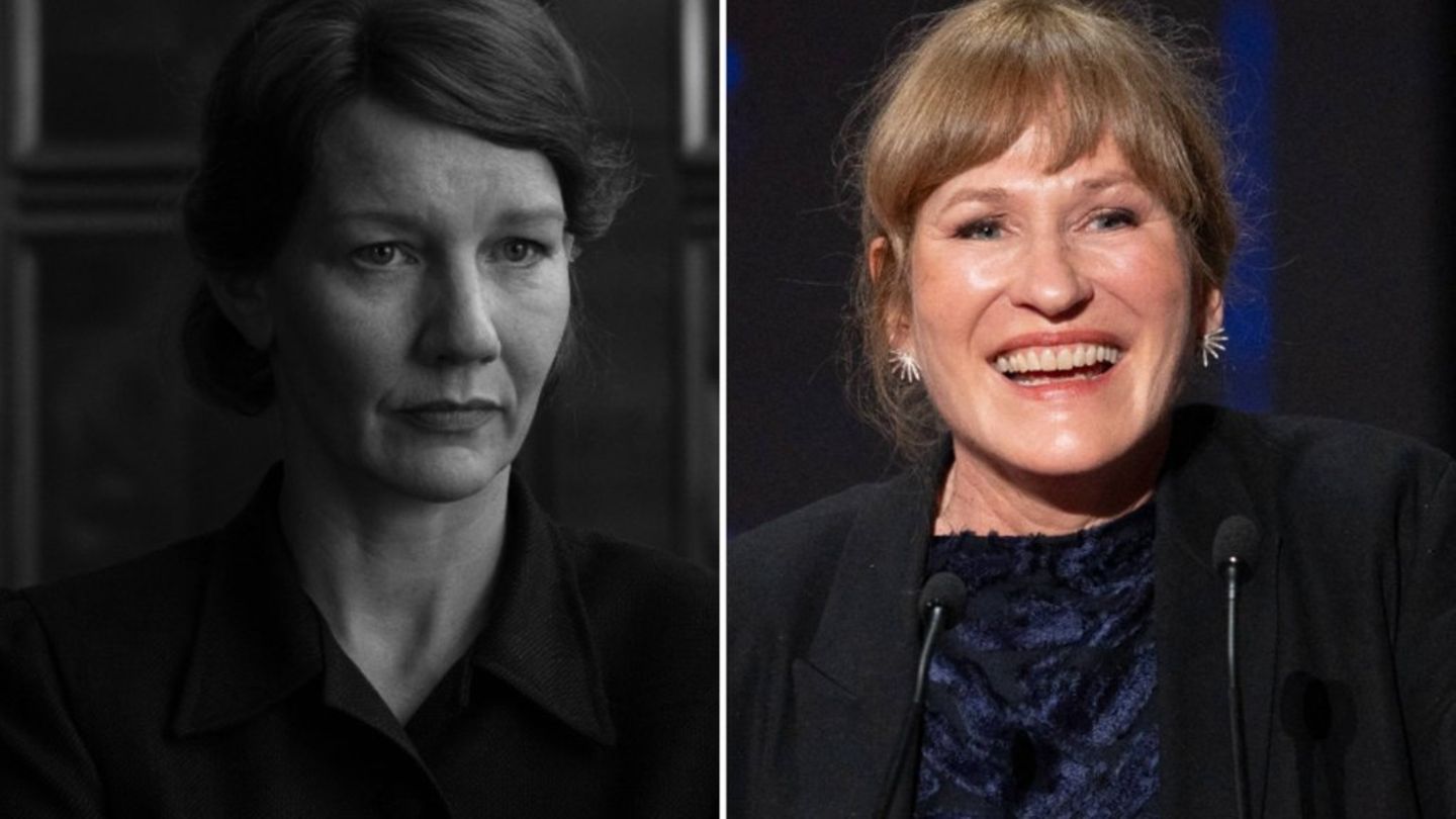 Sandra Hüller (l.) als Erika Mann in "Vaterland", daneben Valeska Grisebach bei der Abschlusszeremonie der 79. Filmfestspiele