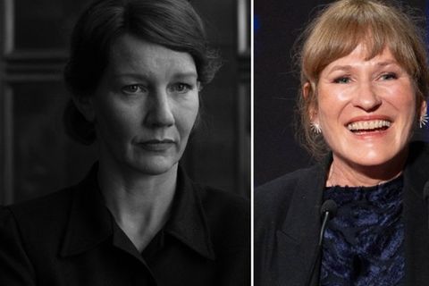 Sandra Hüller (l.) als Erika Mann in "Vaterland", daneben Valeska Grisebach bei der Abschlusszeremonie der 79. Filmfestspiele