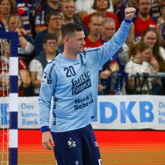 Kevin Möller und die SG Flensburg-Handewitt spielten beim TVB Stuttgart. (Archivbild) Foto: Michael Hundt/dpa