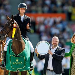 Gewann den Großen Preis von Aachen: Richard Vogel. Foto: Stefan Lafrentz/dpa