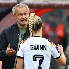 Giulia Gwinn fehlt Bundestrainer Christian Wück gegen Norwegen und Slowenien. (Archivbild) Foto: Daniel Karmann/dpa