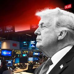 Collage von Donald Trump und CNN