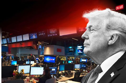 Collage von Donald Trump und CNN