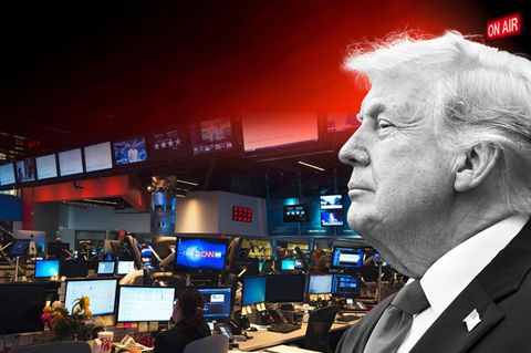 Collage von Donald Trump und CNN