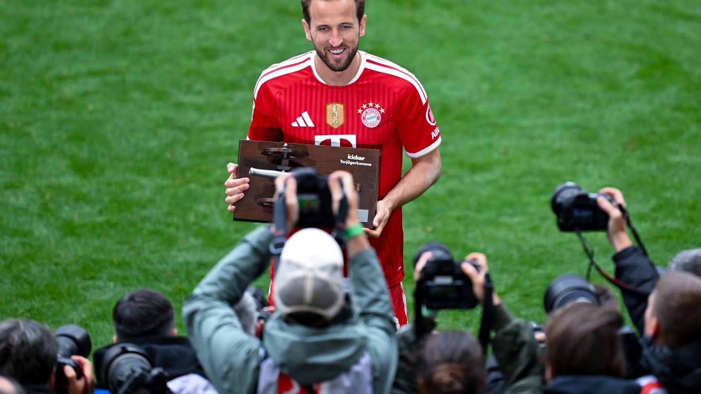 Auch der beste Torjäger Europas: Bayerns Harry Kane. (Archivbild) Foto: Sven Hoppe/dpa