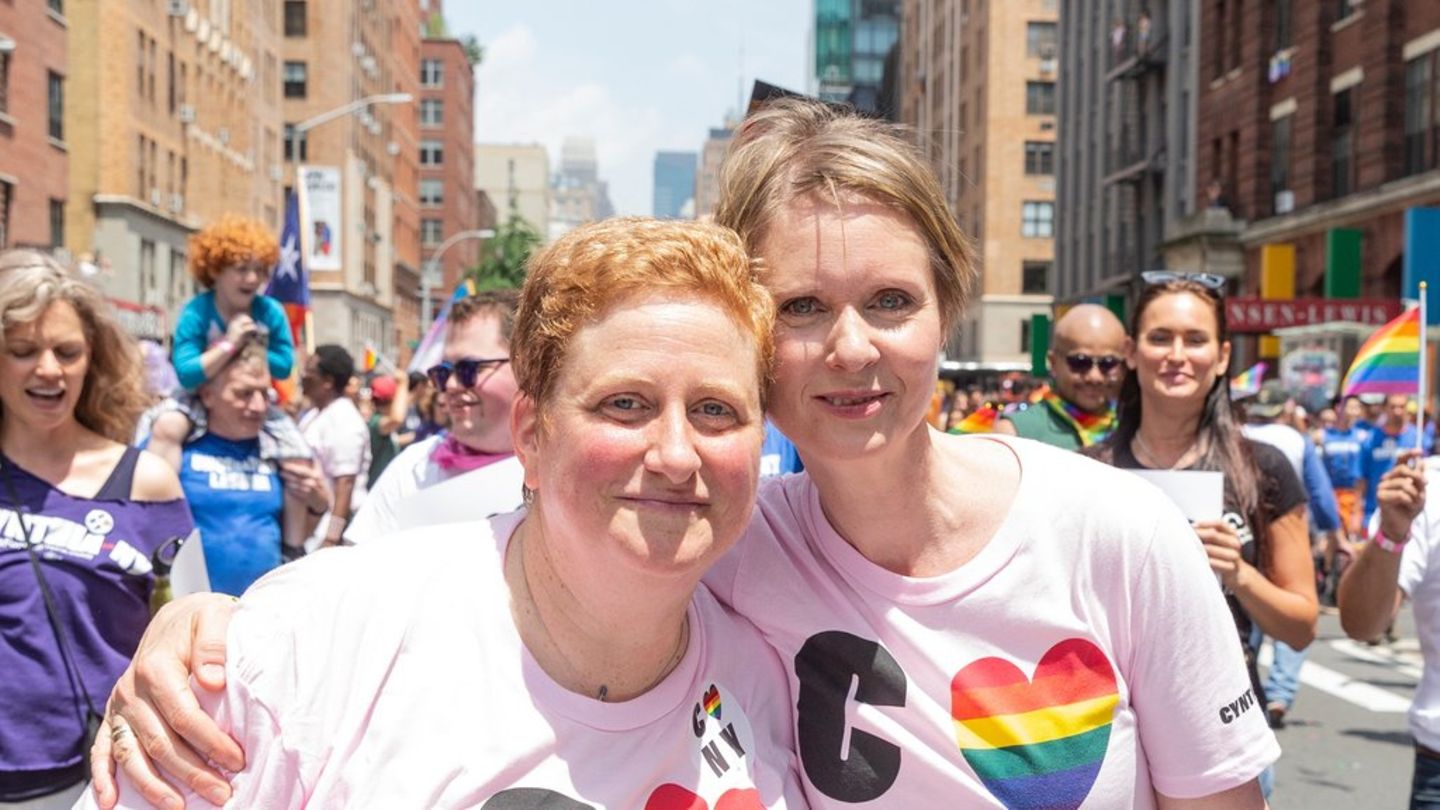Cynthia Nixon (r.) mit Partnerin Christine Marinoni.