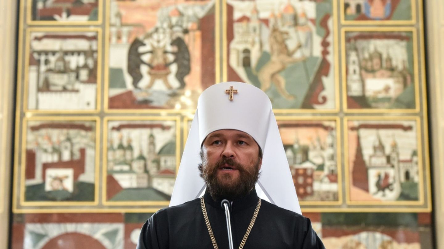 Der russisch-orthodoxe Geistliche Hilarion Alfejew 2018 in Moskau