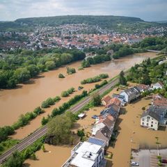 Das Pfingsthochwasser 2024 im Saarland setzte viele Gebiete unter Wasser- wie hier in Kleinblittersdorf. (Archivbild) Foto: Andr