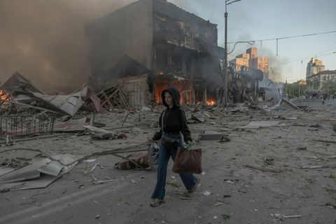 Zerstörung in der Ukraine nach russischen Angriffen
