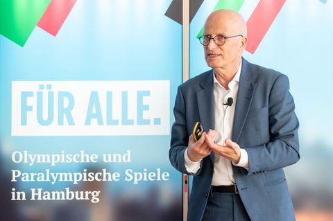 Zum Abschluss seiner Kampagne für Olympische und Paralympische Spiele in Hamburg hat Bürgermeister Peter Tschentscher (SPD) in d