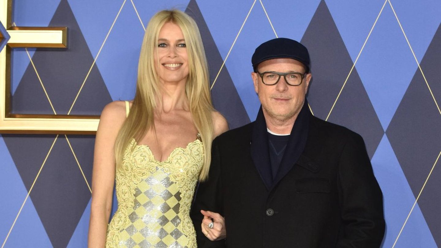 Claudia Schiffer und Matthew Vaughn bei der „Argylle"-Weltpremiere 2024.
