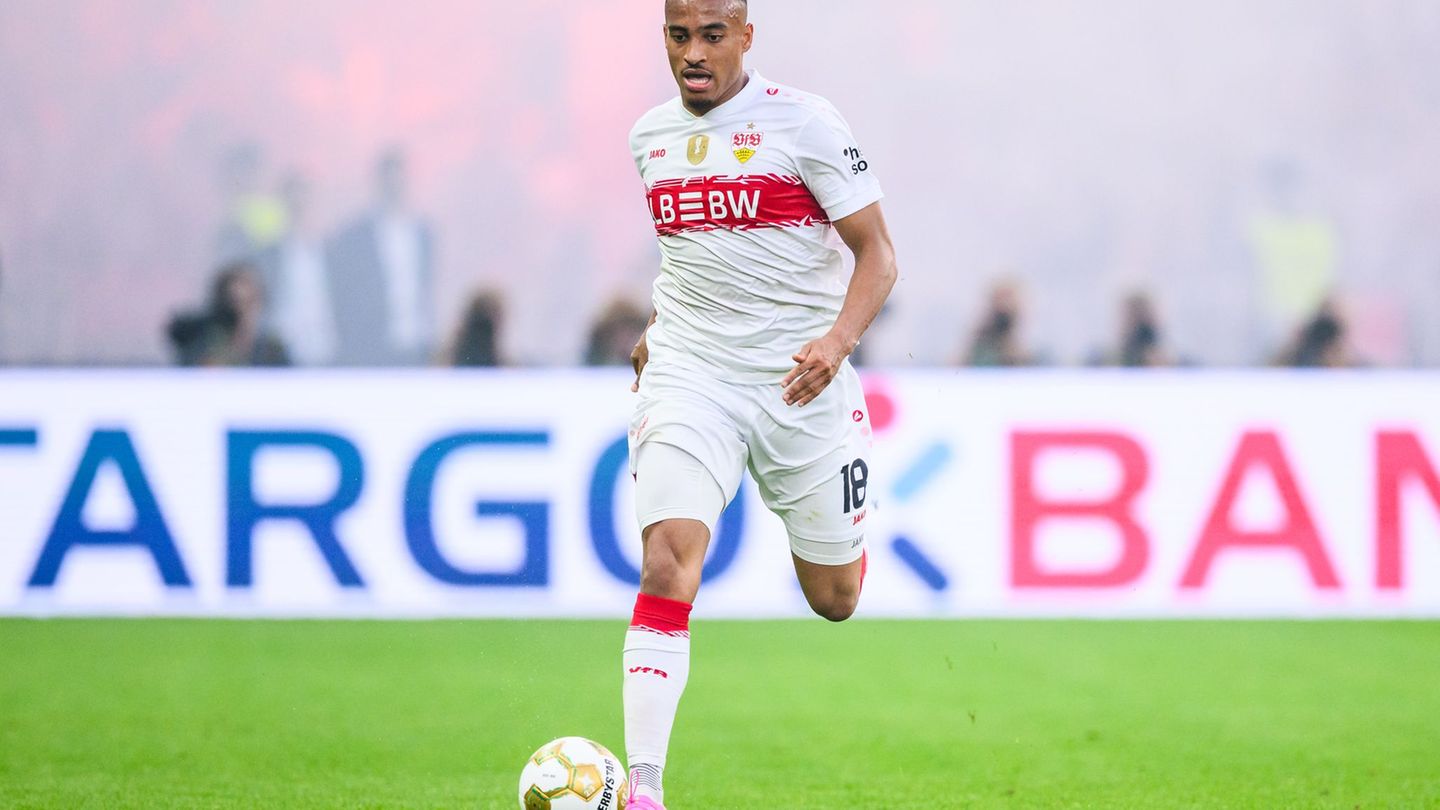 Jamie Leweling spielt als Flügelstürmer beim VfB Stuttgart. (Archivbild) Foto: Tom Weller/dpa