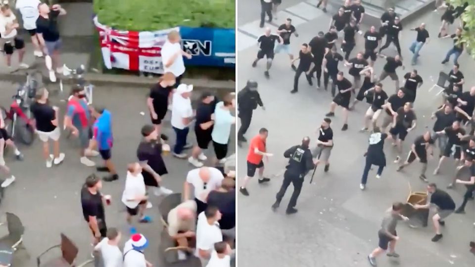 Europapokal-Finale: Fußballfans gehen aufeinander los – Video zeigt Randale in Leipzig