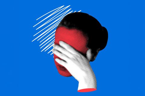 Kopfschmerzen: Illustration eines weiblichen Kopfes