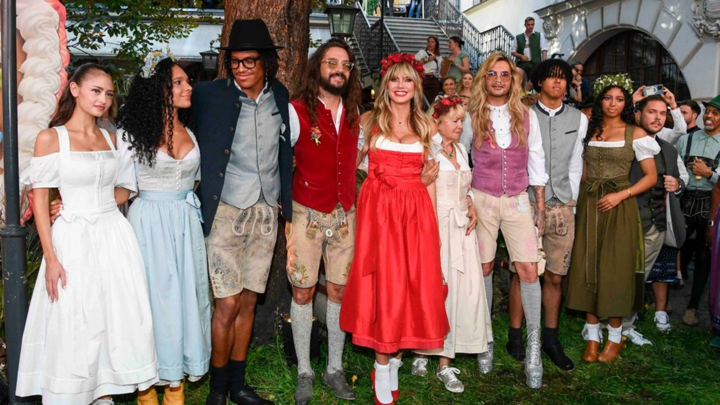 Heidi Klum mit der erweiterten Familie im vergangenen Jahr in München.