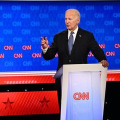Joe Biden und Donald Trump während des TV-Duells