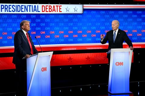 Joe Biden und Donald Trump 2024 bei TV-Debatte