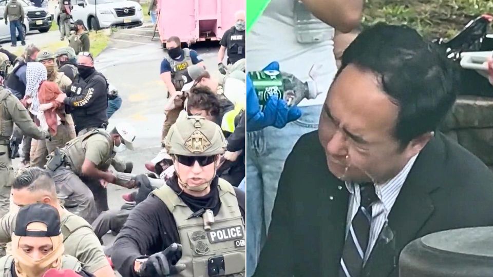 US-Senator kämpft nach Protest mit Pfefferspray-Tränen