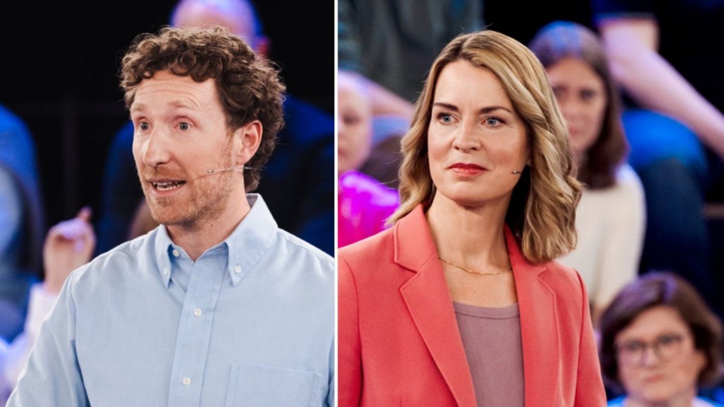 Louis Klamroth und Jessy Wellmer in der „Arena"-Ausgabe mit Markus Söder.