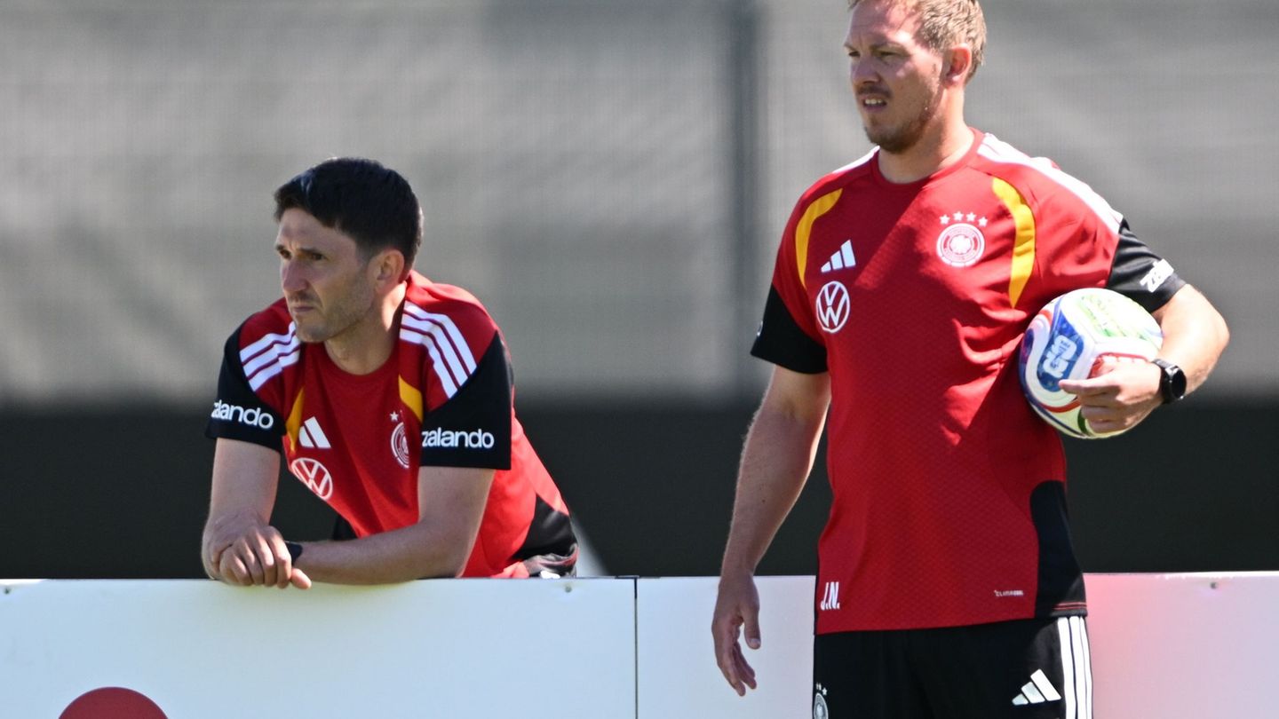 Auf geht's: Julian Nagelsmann strahlt beim Training Tatendrang aus. Foto: Federico Gambarini/dpa