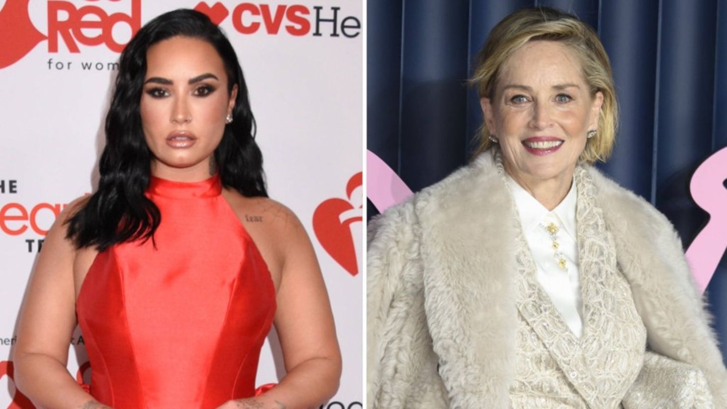 Demi Lovato (l.) und Sharon Stone bringen Hollywoodglamour ins „GNTM"-Finale.