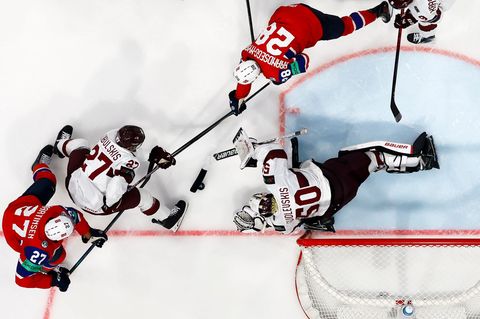 Norwegen steht erstmals im Halbfinale einer Eishockey-WM. Foto: Anthony Anex/KEYSTONE/dpa