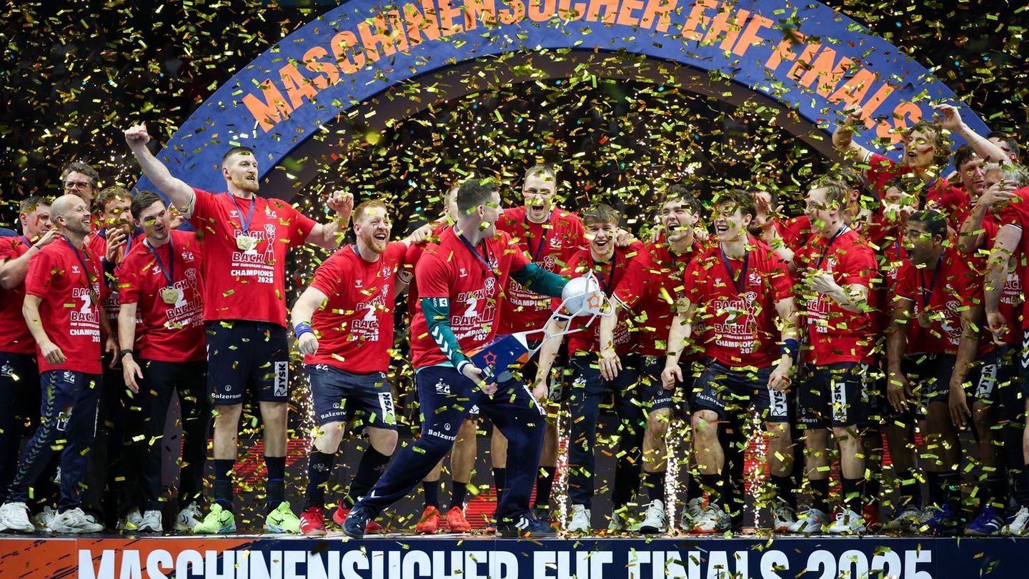 Die SG Flensburg-Handewitt gewann 2024 und 2025 die European League. (Archivbild) Foto: Christian Charisius/dpa