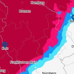 Eine Karte zeigt, wo Gewitter in Deutschland heraufziehen