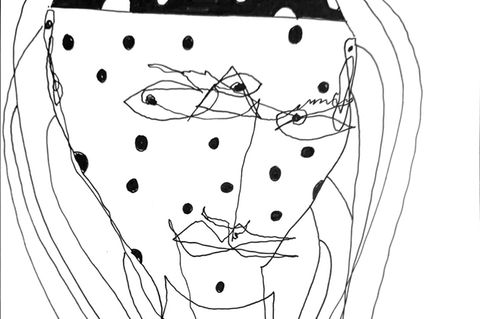 Bombastic Side Eye: Prüfender Blick aus mehreren Augen || ADP Magic, 2026, 30 × 21 cm, Hybrid Drawing