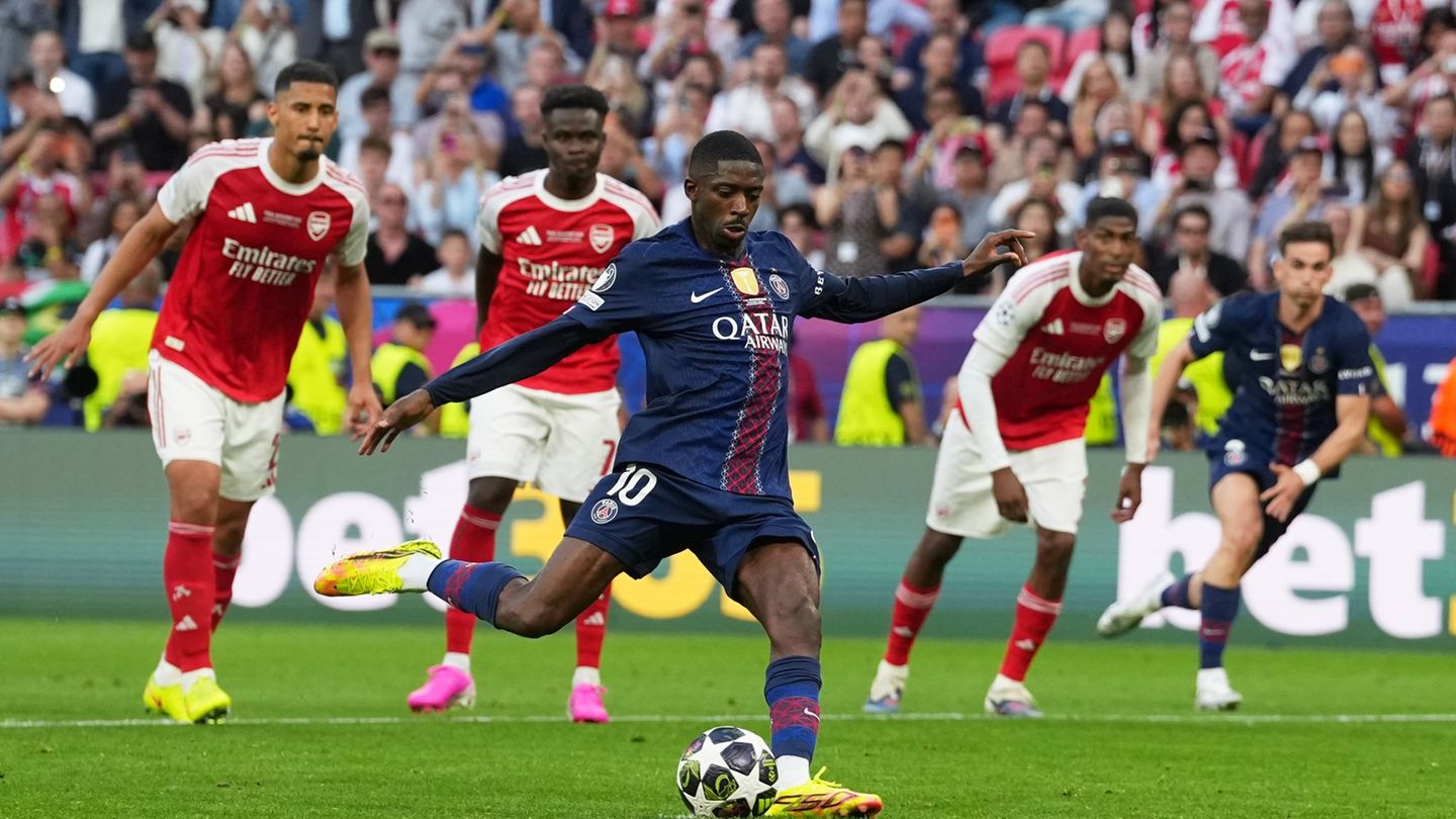 Ousmane Dembele sorgt für den Ausgleich. Foto: Andreea Alexandru/AP/dpa