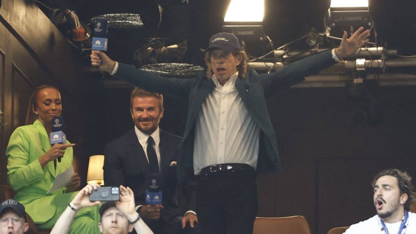 Mick Jagger und David Beckham in Budapest.