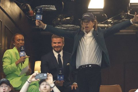 Mick Jagger und David Beckham in Budapest.