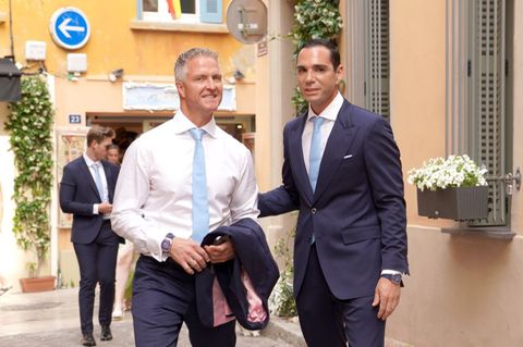Ralf Schumacher, 50, und sein Partner Étienne Bousquet-Cassagne, 36, in Saint-Tropez