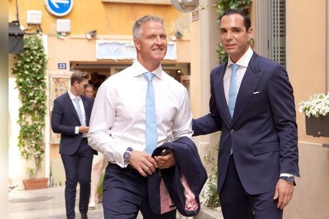 Ralf Schumacher und Étienne Bousquet-Cassagne am Tag ihrer Hochzeit.
