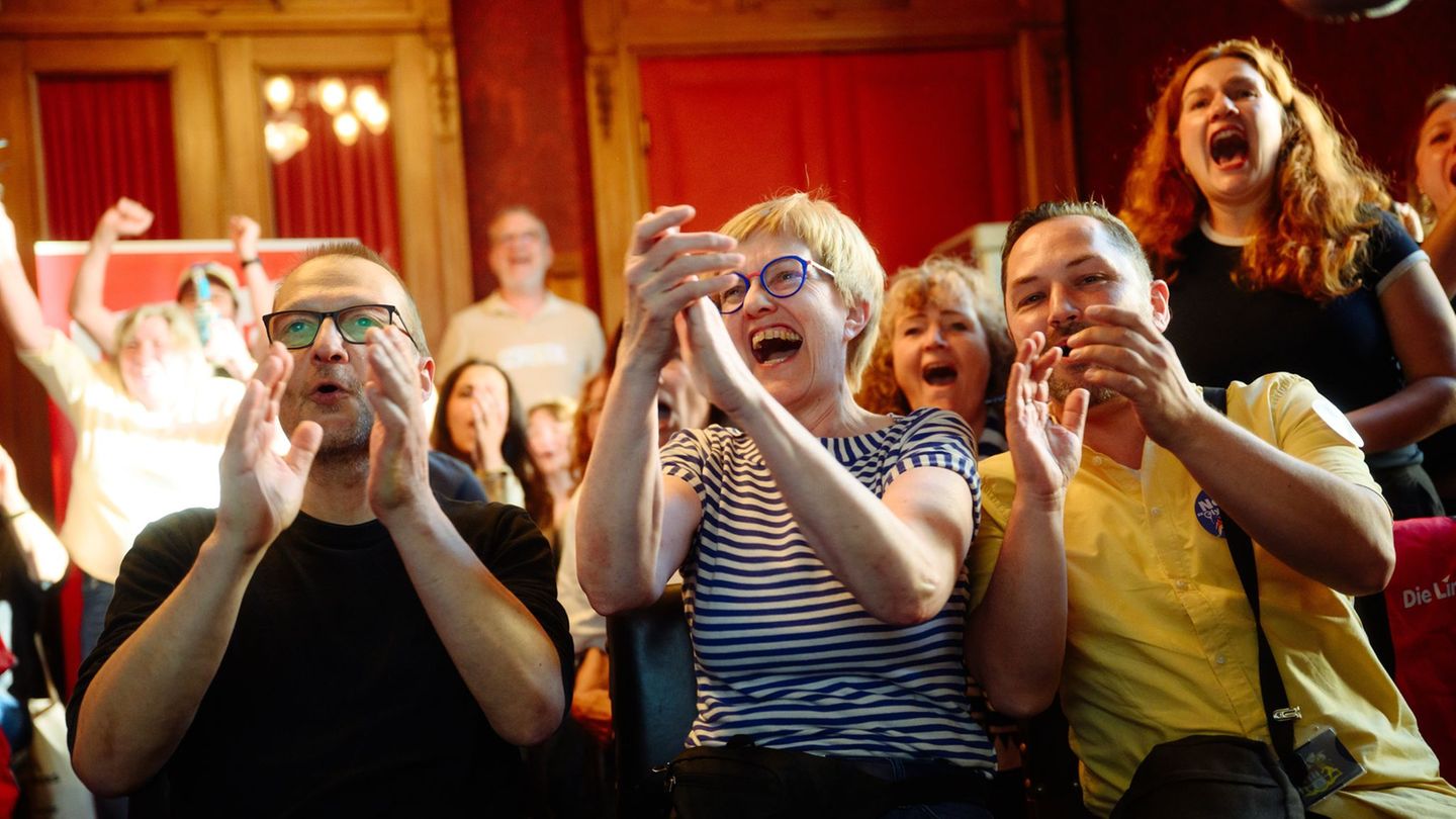 Jubel bei den Olympia-Gegnern: Die Linken-Fraktionsvorsitzende Heike Sudmann freut sich über ihren Erfolg beim Referendum. Foto: