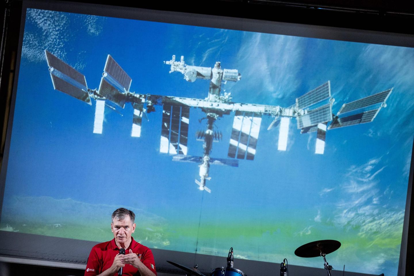 Der italienische Astronaut Paolo Nespoli während der Veranstaltung „Attraverso Le Stelle“ in Surbo