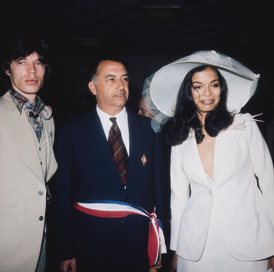 Mick und Bianca Jagger bei ihrer Hochzeit im Jahr 1971