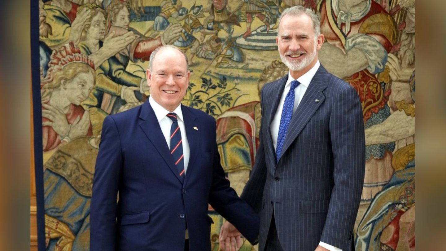 Fürst Albert (li.) und König Felipe trafen sich im Zarzuela-Palast.