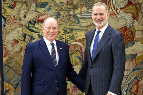 Fürst Albert (li.) und König Felipe trafen sich im Zarzuela-Palast.