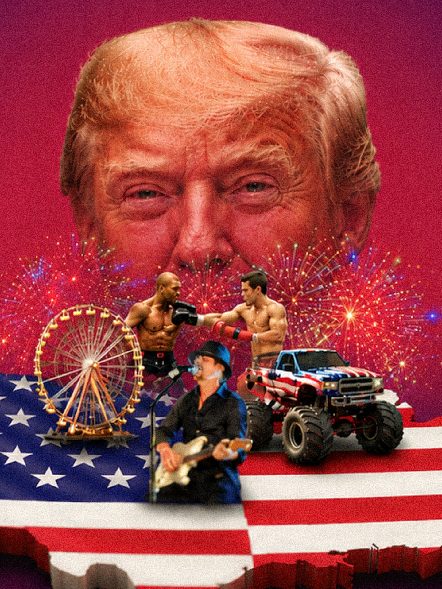 Käfigkampf, Riesenrad, Autorennen – so stellt sich Donald Trump die Geburtstagsfeier seines Landes vor